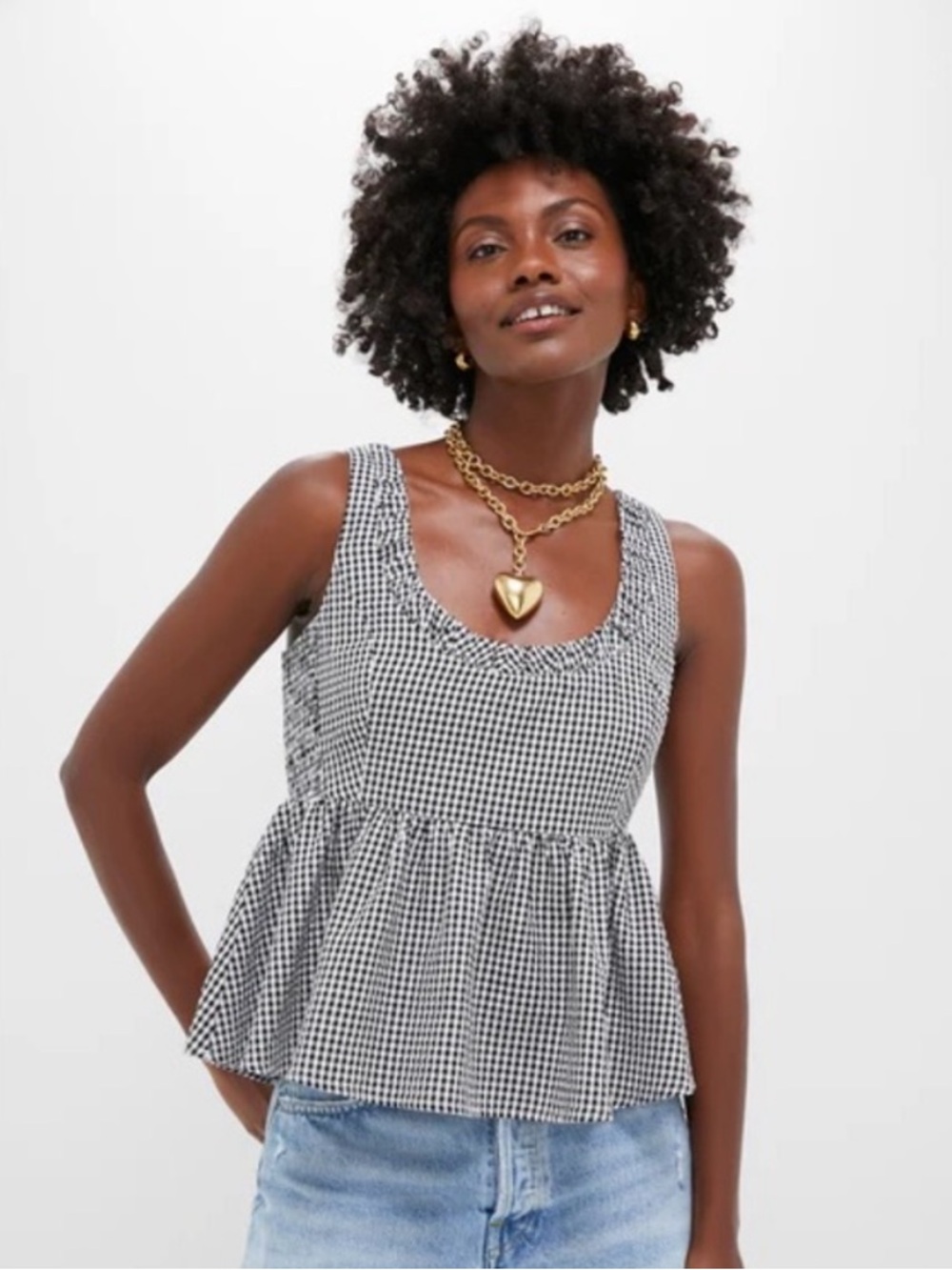 Tuckernuck Black Gingham Seersucker Raven Bubble Top